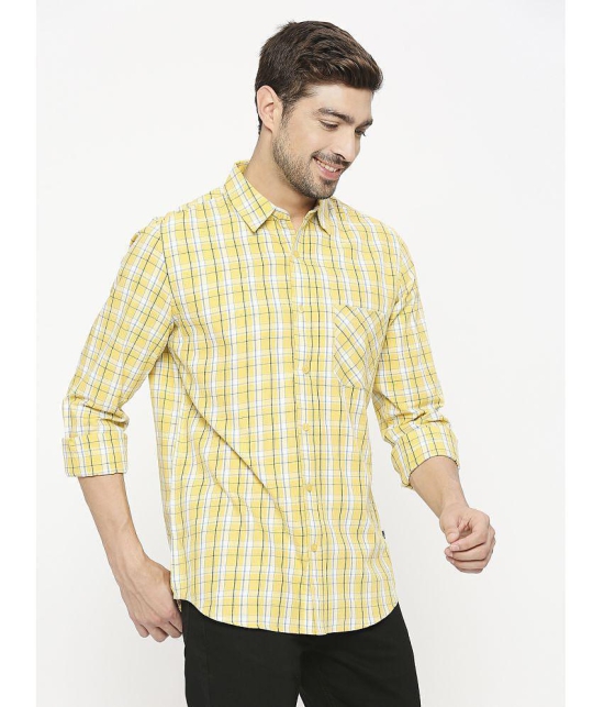 Solemio Cotton Regular Fit Full Sleeves Mens Formal Shirt - Yellow ( Pack of 1 ) - None