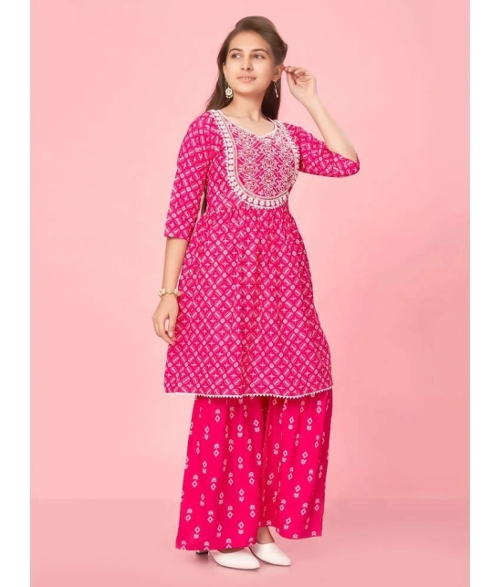 Aarika Pink Cotton Girls Kurta and Sharara Set ( Pack of 1 ) - None