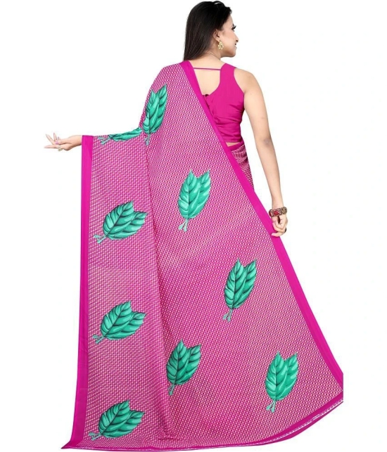 LEELAVATI - Pink Georgette Saree With Blouse Piece ( Pack of 1 ) - Pink