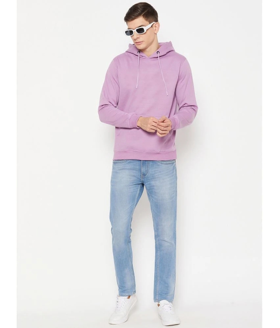 UBX Cotton Blend Hooded Mens Sweatshirt - Lavender ( Pack of 1 ) - None