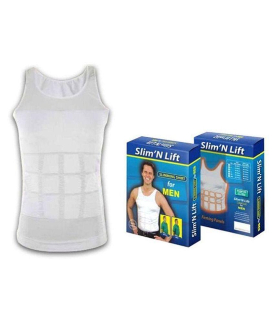 Slim N Lift White Slimming Vest gym tshirts /Gym Wear - L