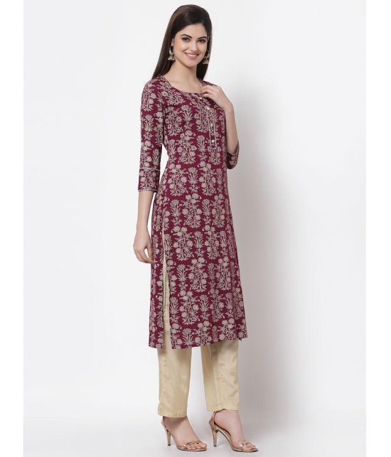 Kbz Pink Rayon Straight Kurti - Single - None