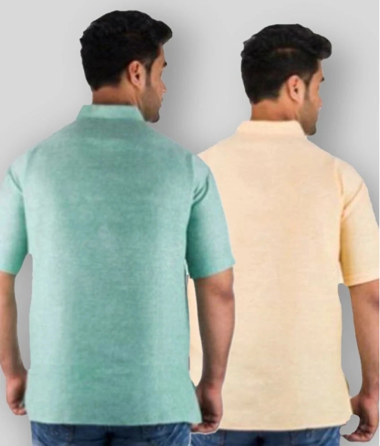 DESHBANDHU DBK - Multicolor Cotton Mens Shirt Style Kurta ( Pack of 2 ) - None