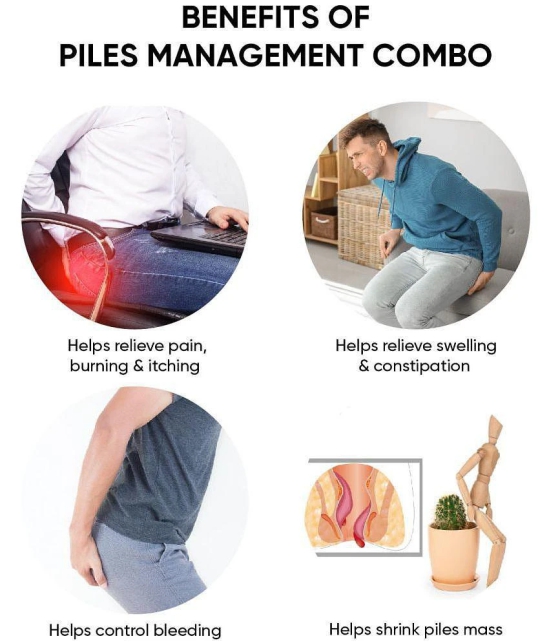 Dr. Vaidya's Piles Management Combo (3 Piles Care + 1 Pilocare Cream)