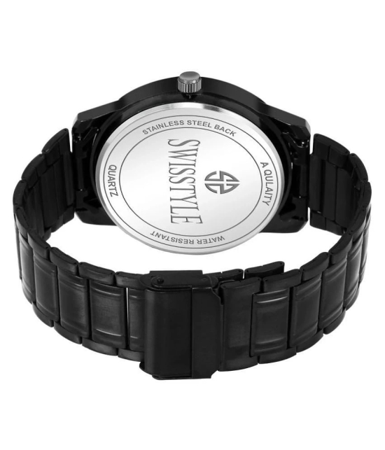 Swisstyle -  Black Stainless Steel Analog Mens Watch