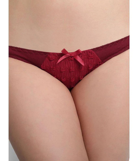 MRS QUEEN - Maroon Cotton Lycra Womens Bra & Panty Set ( Pack of 1 ) - None