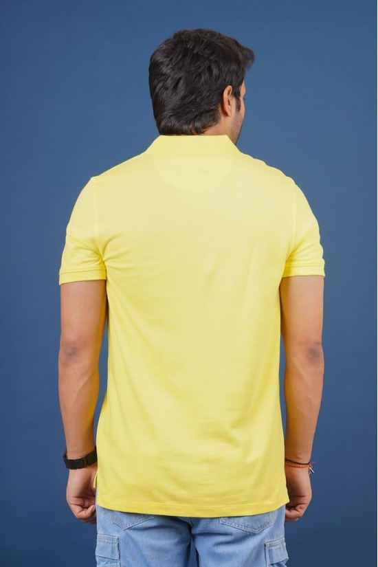 Men's Yellow Embroidery Polo T-Shirt