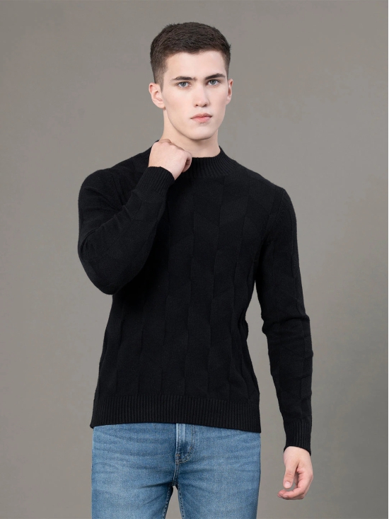 RedTape Mock Neck Pattern Sweater for Men | Ultimate Comfort