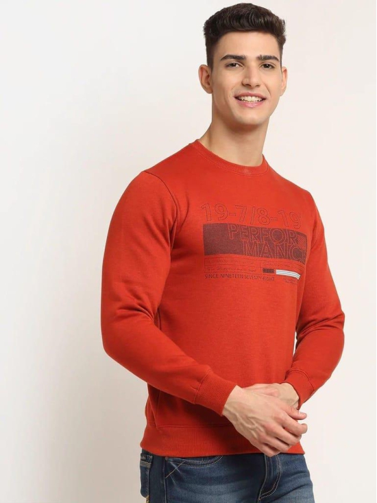 Rodamo Men Rust Printed Sweatshirt