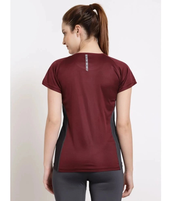 Uzarus Maroon Polyester Tees - Single - None