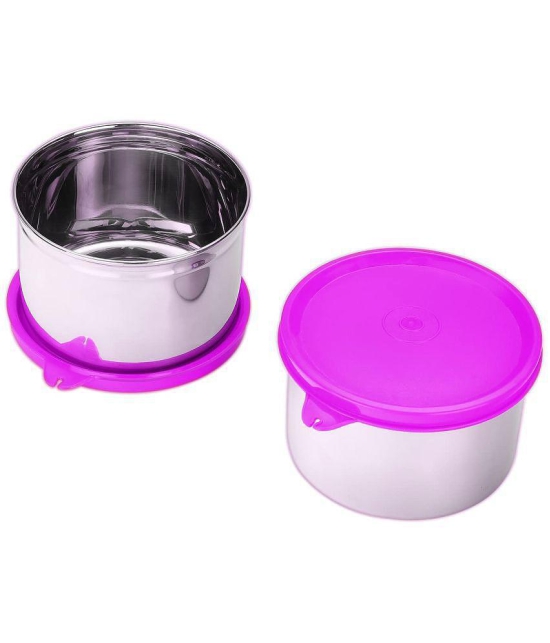 Oliveware - Steel Red Food Container ( Set of 2 ) - Purple