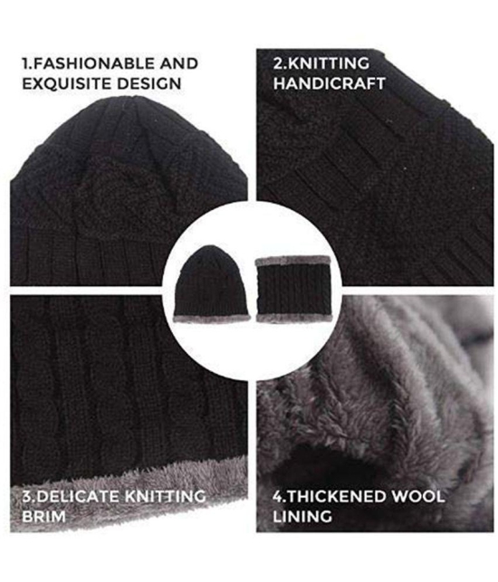 THRIFTKART -  Winter Cap AND Neck Warmer SET for Men & Women FOR Travelling, Hiking, Tracking - One Size