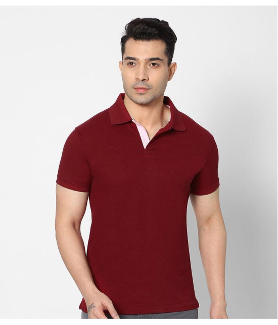 HJ HASASI - Red Cotton Blend Regular Fit Mens Polo T Shirt ( Pack of 1 ) - None