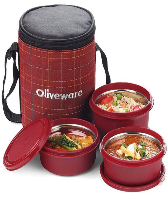 Oliveware Stainless Steel Lunch Box 3 - Container ( Pack of 1 )