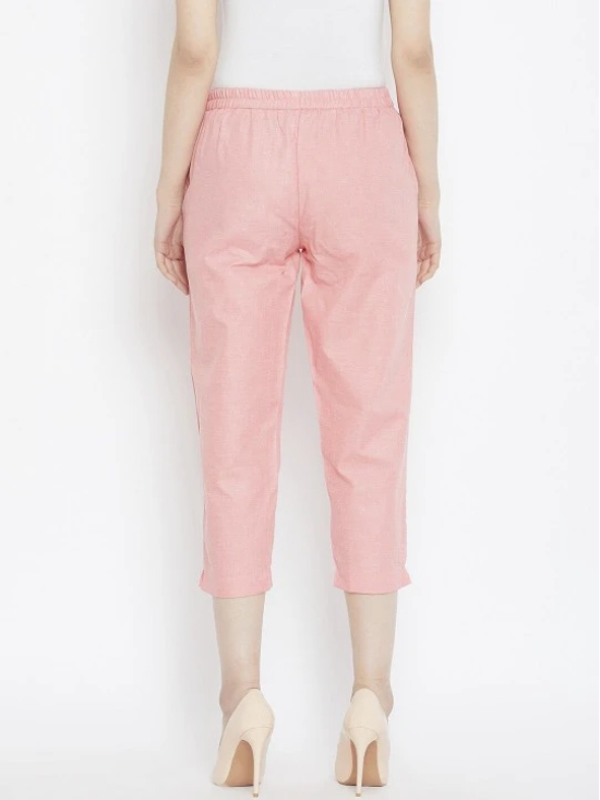 Women Peach-Coloured Relaxed Cigerette Trousers