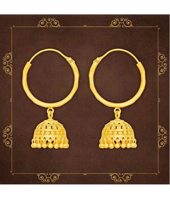 LUV FASHION Golden Hoops Earrings ( Pack of 1 ) - Golden