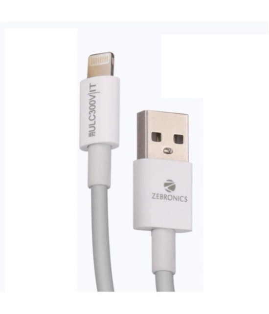 Zebronics White 3A Type C Cable 1.2 Meter - White