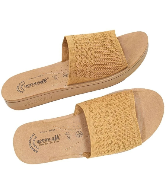 Aerowalk Beige Womens Slide Flip Flop - None