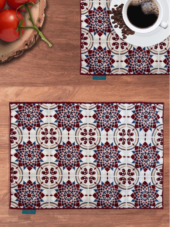 Red Tile Placemat (Set of 4 & 6)