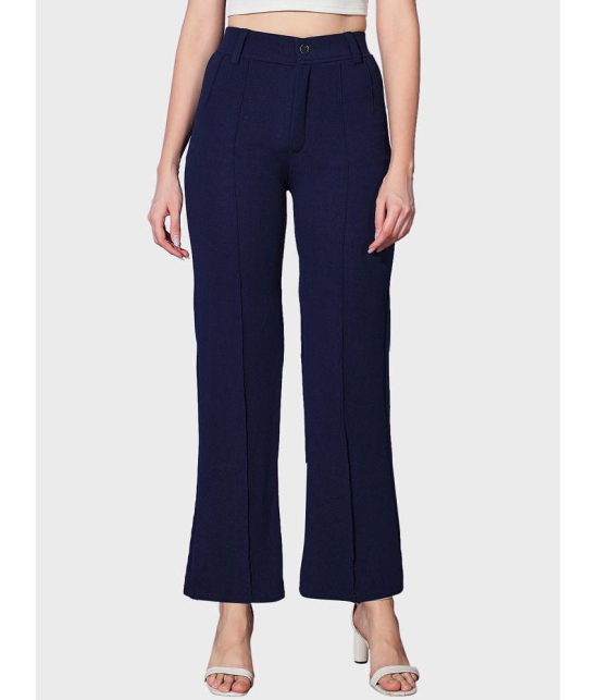 BuyNewTrend - Navy Cotton Blend Regular Women''s Formal Pants ( Pack of 1 ) - None