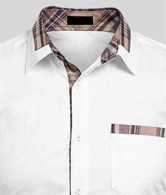 Life Roads - White Cotton Slim Fit Men's Casual Shirt ( Pack of 1 ) - None