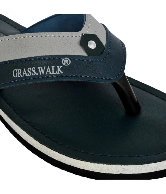 GRASS WALK Navy Blue Mens Thong Flip Flop - None