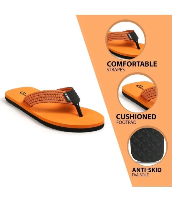 G Best Orange Mens Thong Flip Flop - None