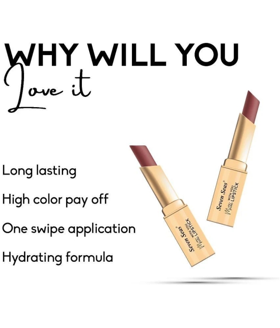 Seven Seas Long Lasting | Matte Finish | Longwear | Matte With You Lipstick (Rosewood 3.5g)