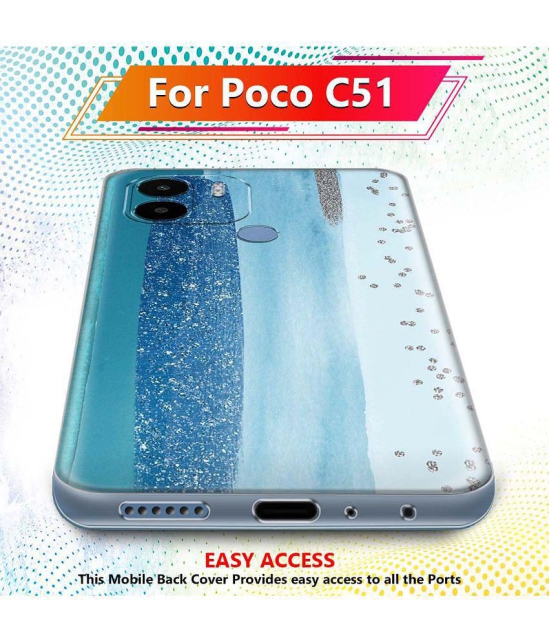 NBOX - Multicolor Printed Back Cover Silicon Compatible For Poco C51 ( Pack of 1 )