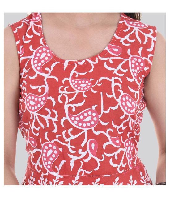 Rangun Cotton Red A- line Dress - XL