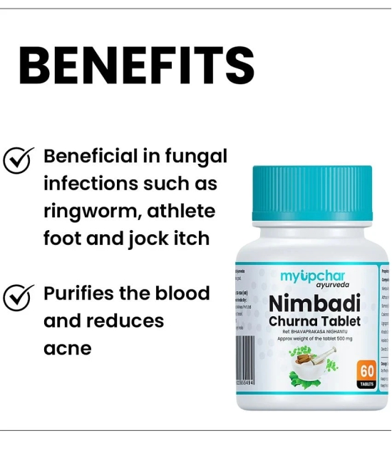 myUpchar ayurveda Nimbadi Churna Tablets for Detoxifying body, clean and healthy skin (60 Tablets)