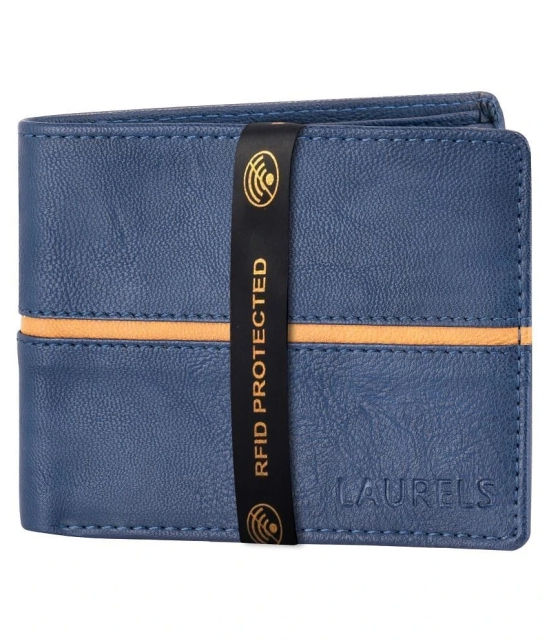 Laurels PU Blue Casual Regular Wallet