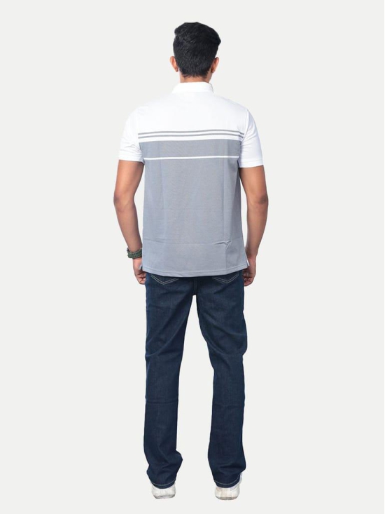 Men Grey Colour-blocked Polo T-Shirt