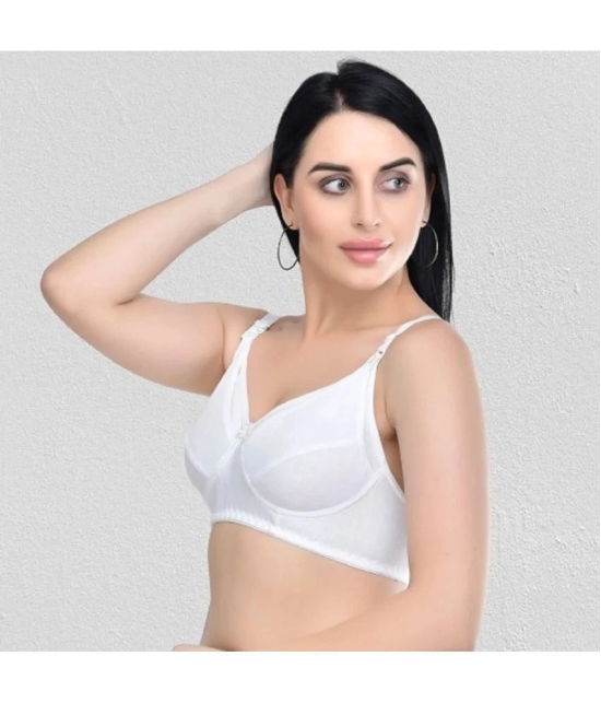 Zourt - White Cotton Non Padded Womens Everyday Bra ( Pack of 1 ) - None