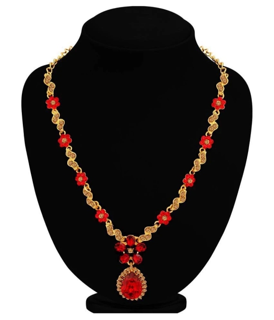 Sukkhi Alloy Red Traditional Necklaces Set Collar - Red