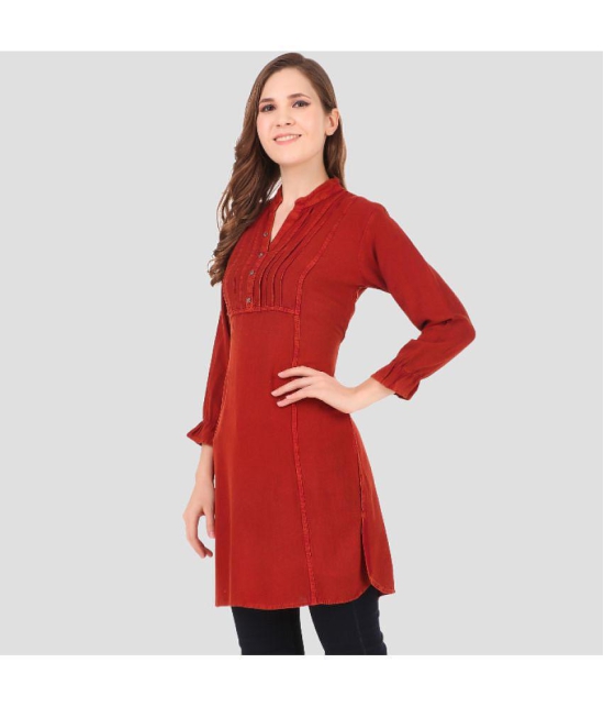 PPTHEFASHIONHUB - Maroon Rayon Women's Tunic ( Pack of 1 ) - None