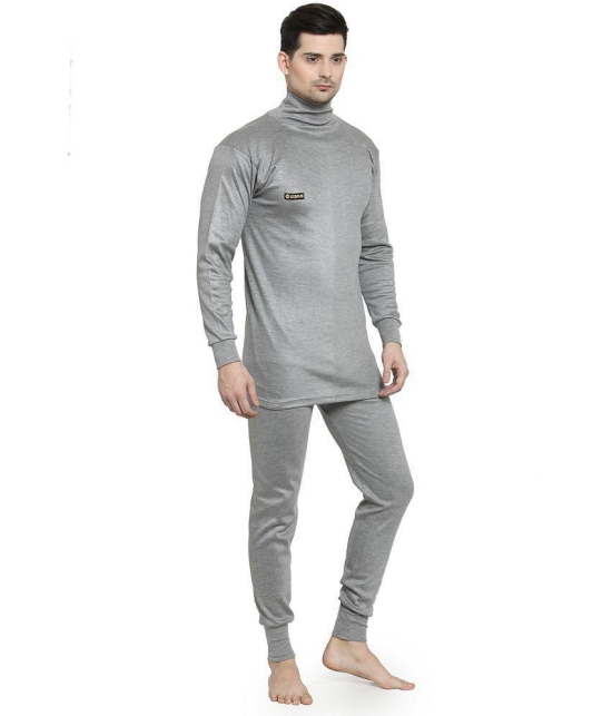 Uzarus - Light Grey Cotton Blend Mens Thermal Sets ( Pack of 1 ) - None