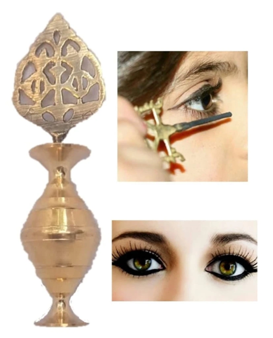 Mii Art brass surmedani with surma use in eyes muckap(size-11cm) pack of 1pcs.