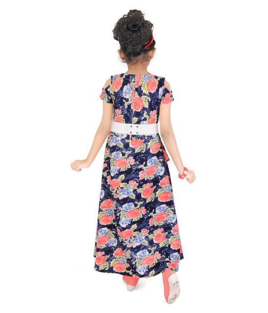 Zadmus Girls Printed Stylish Gown Dress (Blue,5 - 6 Years) - None