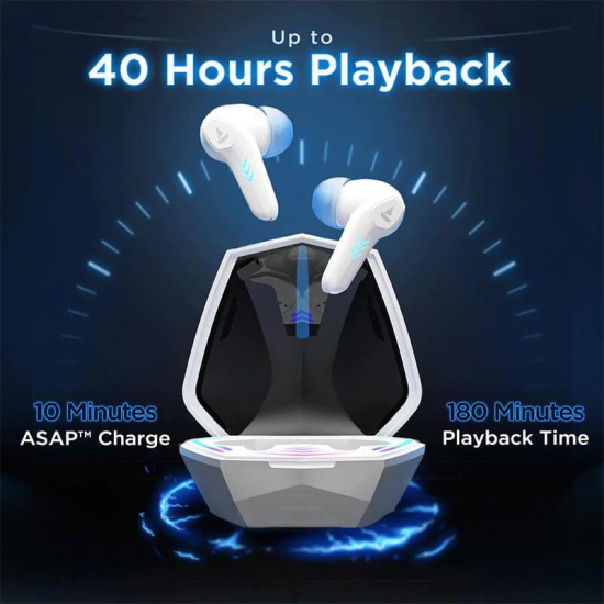 boAt Immortal 131 | Wireless Gaming Earbuds with 40 Hours Playtime, Clear Calling with ENx™, Low Latency, RGB lights White Sabre