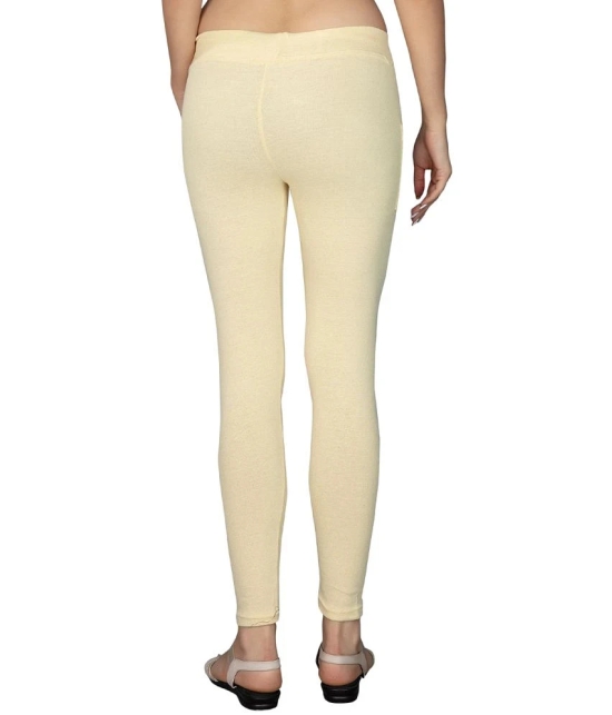 KARARO JEGGINGS - Cotton Blend Skinny Fit Cream Womens Jeggings ( Pack of 2 ) - None