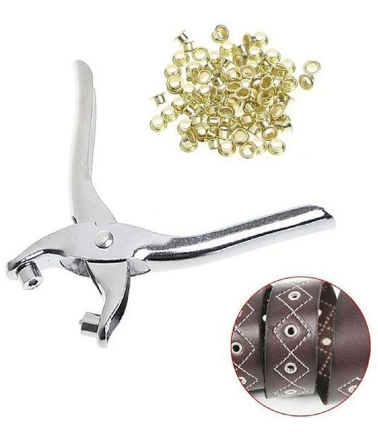 100Pcs Stainless Steel Silver Button Thickened Snap Fasteners Kit Grommet Eyelet Setting Pliers Tool for Bag Shoes Leather Belt Cloth Easy to Press Button