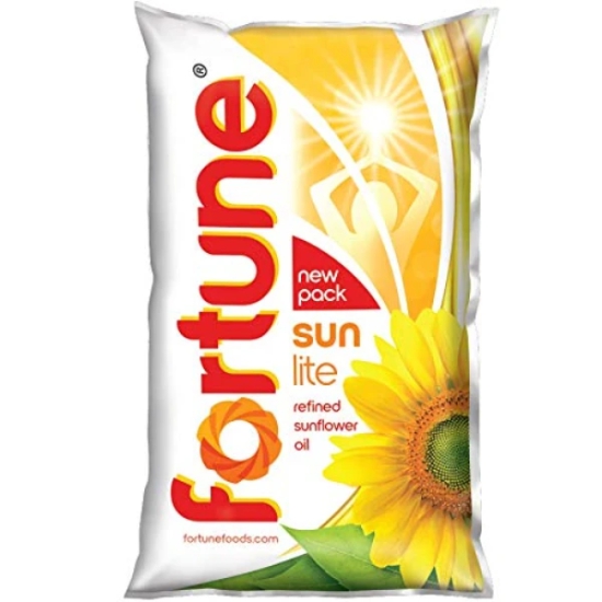 Fortune Sunlite Sunflower Refined Oil Pouch 1 Ltr