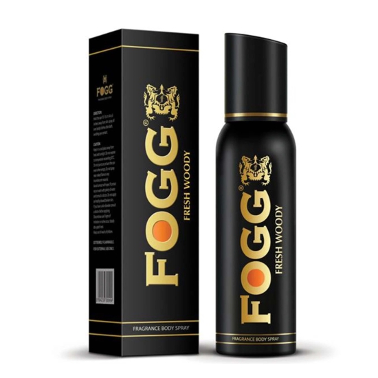 Fogg Black Series Fresh Woody, Perfume Body Spray For Men, Long Lasting & No Gas Deodorant, 120Ml