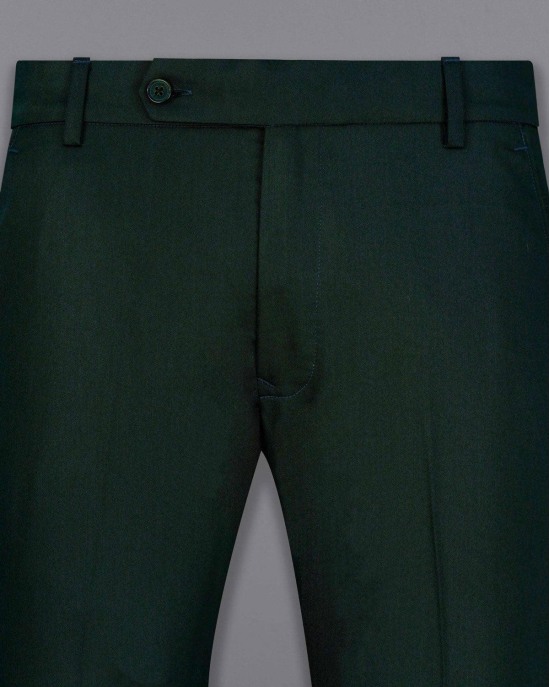 Hunter Green Normal Fit Trousers-40