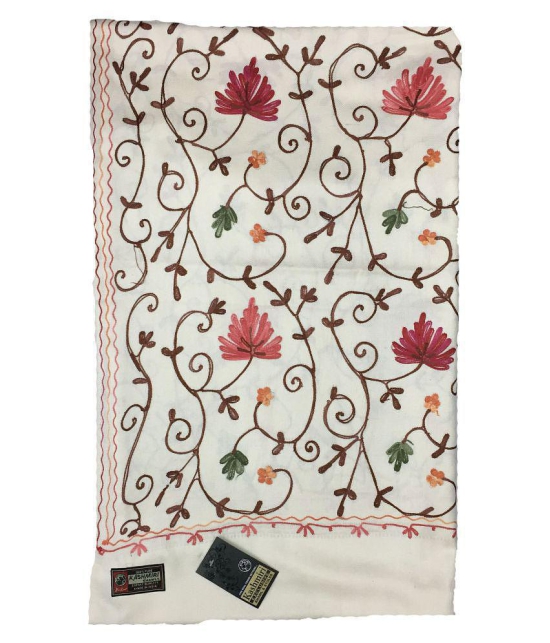 KASHMIRI White Ari Embroidery Shawl