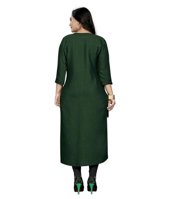 Lerkiza - Green Rayon Womens Straight Kurti ( Pack of 1 ) - XXL