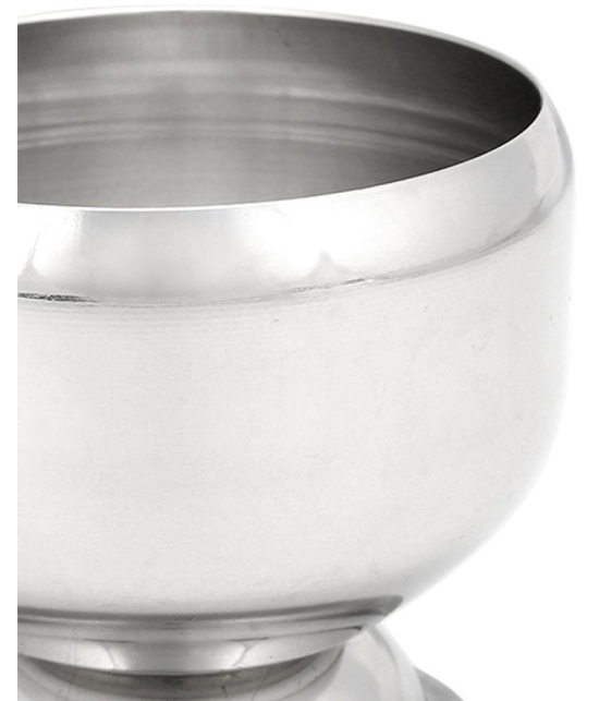 HOMETALES Stainless Steel Dessert Bowl With Spoon, 150ml each, (Pack of 12) - Silver