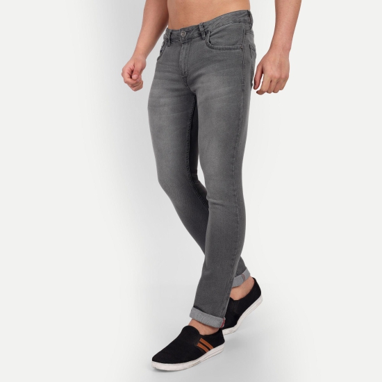 Meghz Men Skinny Mid Rise Grey Jeans