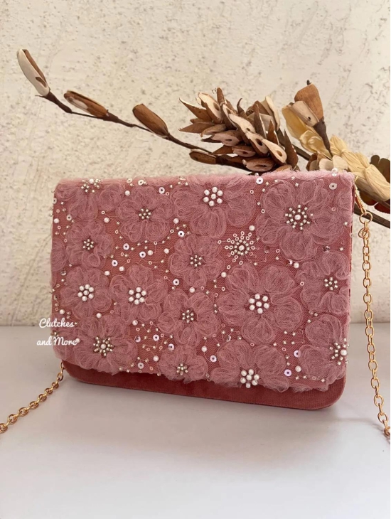 Floral Box Clutch Pink